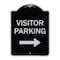 Signmission Designer Series-Visitor Parking With Right Arrow Black & Silver, 24" x 18", BS-1824-9742 A-DES-BS-1824-9742 - alternate 1